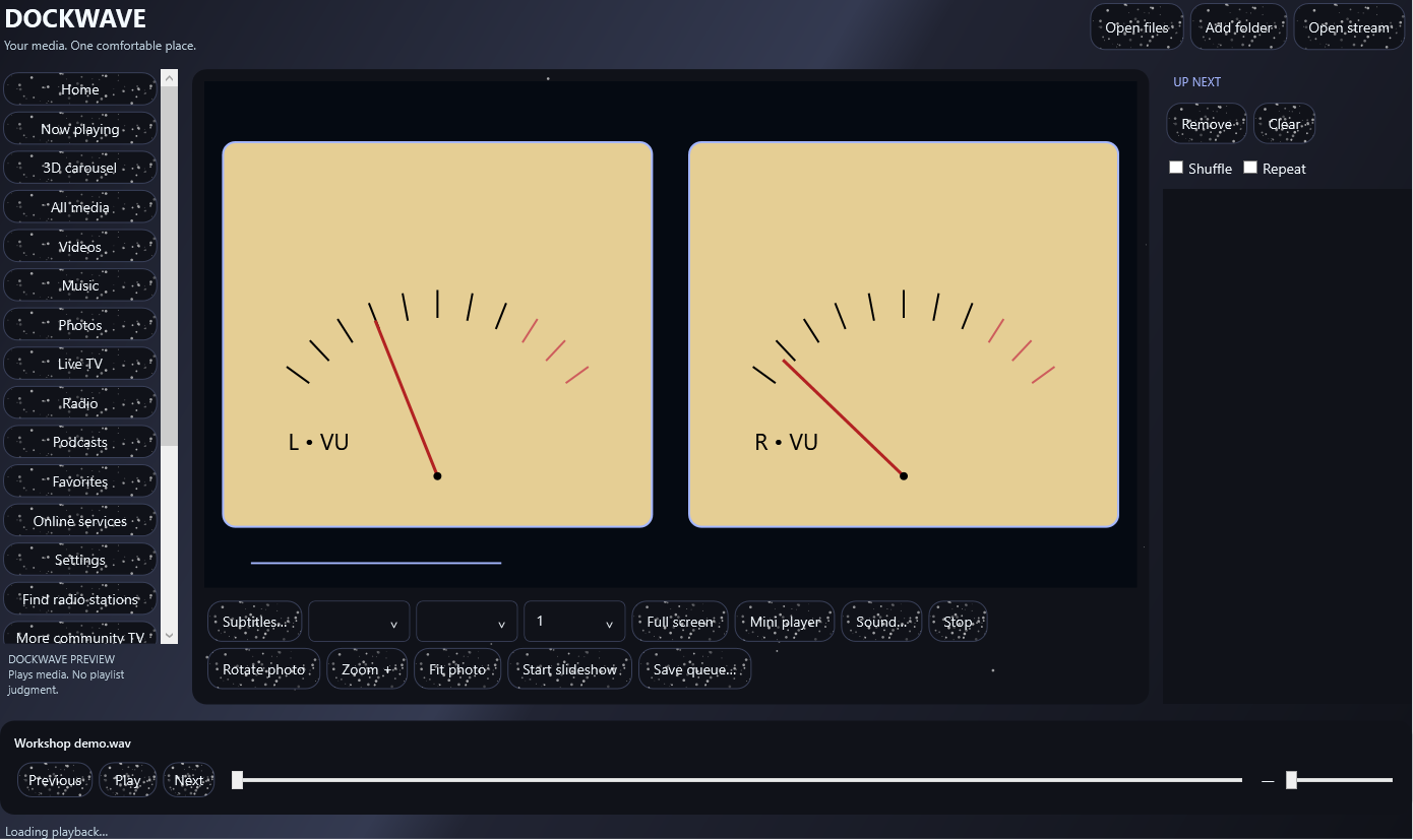 DockWave actual application interface
